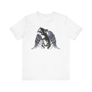 Angel Kitty Unisex Jersey Tee, Cute Cat Shirt, Pet Lover Gift, Animal Lover Apparel, Cat with Angel Wings, Cute Kitten T-Shirt, Cotton Tee