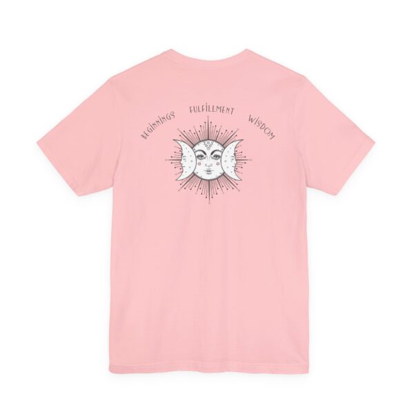 Beginnings, Fulfillment, Wisdom Relaxed-Fit - Back of Shirt Design, Triple Moon T-Shirt, Triple Goddess Graphic Tee, Unisex Festival Wear - Image 18