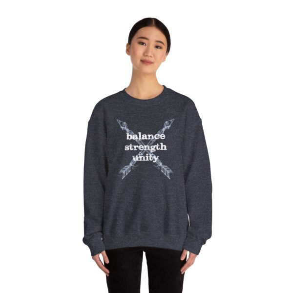 Balance, Strength, Unity Sweatshirt - Unisex Crewneck, Motivational Apparel, Affirmation and Mindfulness Shirt, Inspirational Arrow Gift - Image 9
