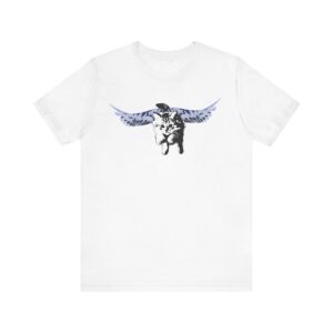 Flying Kitten Unisex Tee, Cute Pet T-Shirt, Animal Lover Gift, Cat Angel Wings Graphic Tee, Cat Mom/Cat Dad Gift, Relaxed Fit Casual Wear