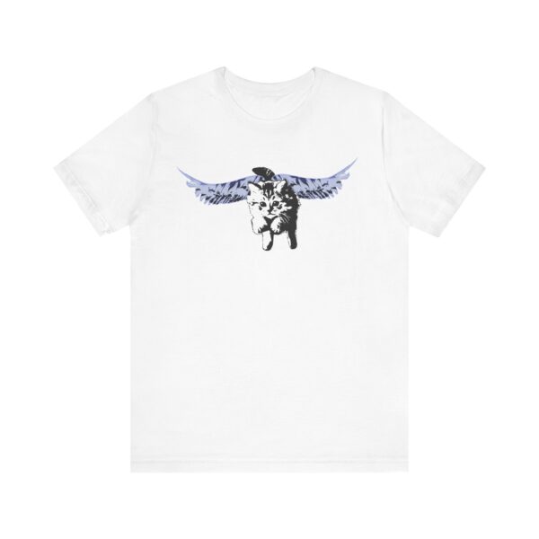 Flying Kitten Unisex Tee, Cute Pet T-Shirt, Animal Lover Gift, Cat Angel Wings Graphic Tee, Cat Mom/Cat Dad Gift, Relaxed Fit Casual Wear