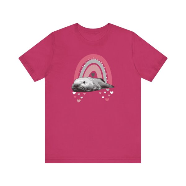 Boho Blobfish Rainbow Unisex T-Shirt in Grayscale, Cute Fish Tee, Boho Rainbow with Blobfish Tee, Fun Summer Shirt, Unusually Unique Shirt - Image 13