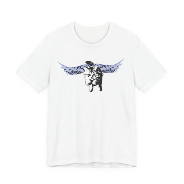 Flying Kitten Unisex Tee, Cute Pet T-Shirt, Animal Lover Gift, Cat Angel Wings Graphic Tee, Cat Mom/Cat Dad Gift, Relaxed Fit Casual Wear - Image 3