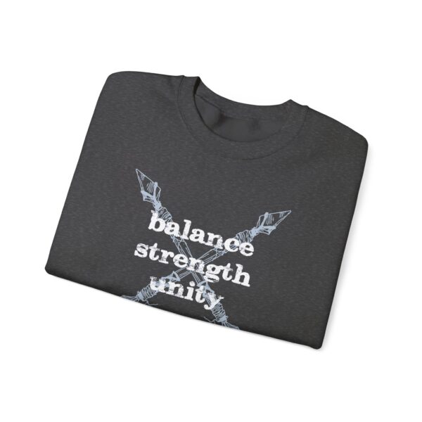 Balance, Strength, Unity Sweatshirt - Unisex Crewneck, Motivational Apparel, Affirmation and Mindfulness Shirt, Inspirational Arrow Gift - Image 5