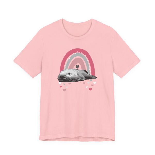 Boho Blobfish Rainbow Unisex T-Shirt in Grayscale, Cute Fish Tee, Boho Rainbow with Blobfish Tee, Fun Summer Shirt, Unusually Unique Shirt - Image 18