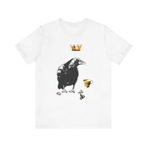 Mr Raven Unisex T-Shirt, Casual Graphic Shirt, Unique Animal Art Tee, Quirky Gift for Bird Lovers, Perfect for Halloween and Year-Round Wear