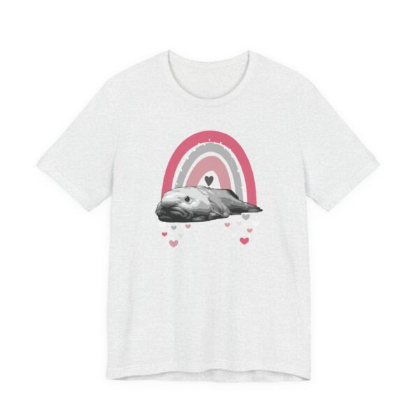 Boho Blobfish Rainbow Unisex T-Shirt in Grayscale, Cute Fish Tee, Boho Rainbow with Blobfish Tee, Fun Summer Shirt, Unusually Unique Shirt - Image 7