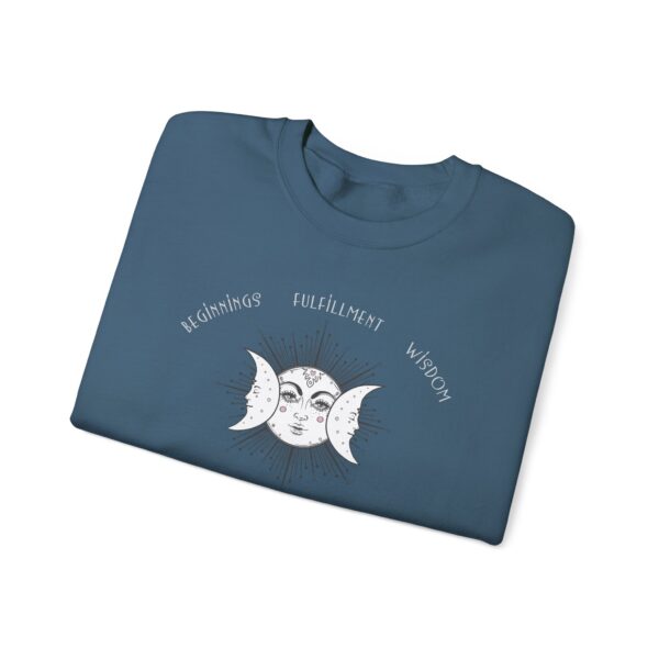 Beginnings, Fulfillment, Wisdom - Triple Moon Crewneck Sweatshirt - Image 13