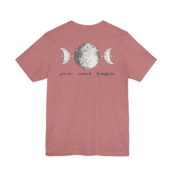 Perceive, Connect, Transform Unisex - Back of Shirt Design, Moon Phases Shirt, Cotton Celestial T-Shirt, Triple Moon - Triple Goddess Tee - Image 4