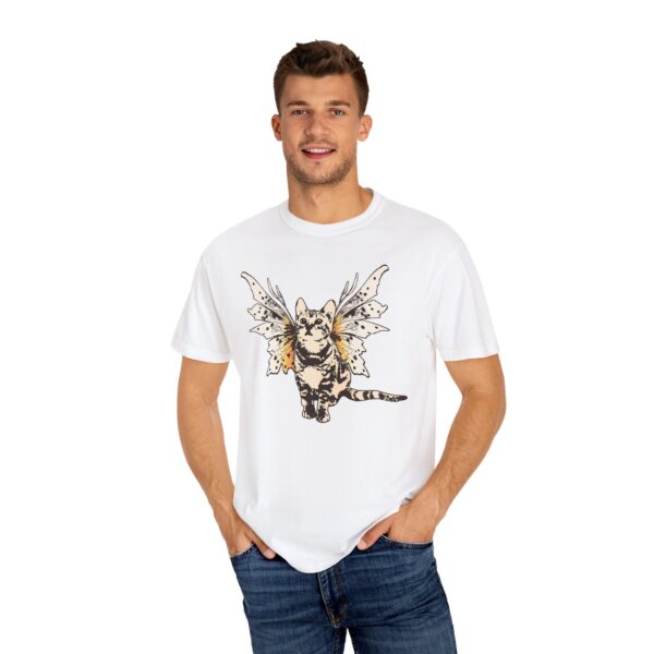 Fairy Kitty Relaxed Fit T-Shirt, Cute Animal Tee, Fantasy and Cat Lover Gift, Magical Fairy Wings Shirt, Unique Graphic Shirt, Eco-Friendly - Image 4