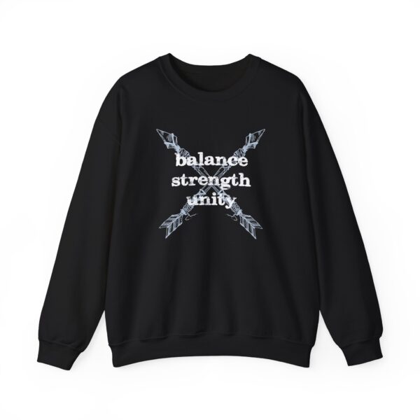 Balance, Strength, Unity Sweatshirt - Unisex Crewneck, Motivational Apparel, Affirmation and Mindfulness Shirt, Inspirational Arrow Gift