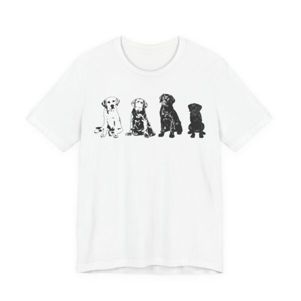 The Labrador Rainbow Unisex T-Shirt in Black and White, Relaxed Fit, Cute Puppy Tee, Perfect Gift for Dog Owners, Animal Rescue Supporters - Image 3