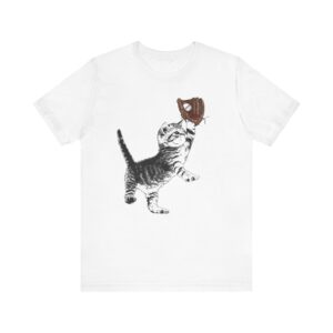 Baseball Kitten Unisex T-Shirt - Fun Animal Short Sleeve Tee, Cat Lovers Gift, Cute Kitty Shirt, Pet Parent Apparel, Unique Baseball Tee