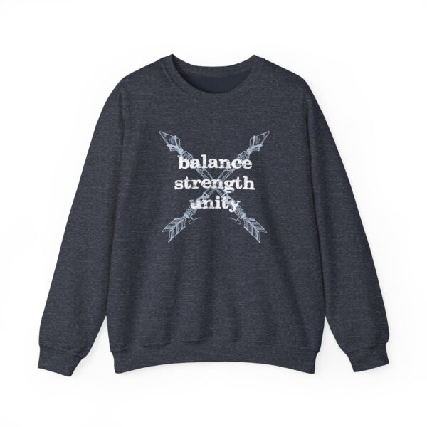 Balance, Strength, Unity Sweatshirt - Unisex Crewneck, Motivational Apparel, Affirmation and Mindfulness Shirt, Inspirational Arrow Gift - Image 7