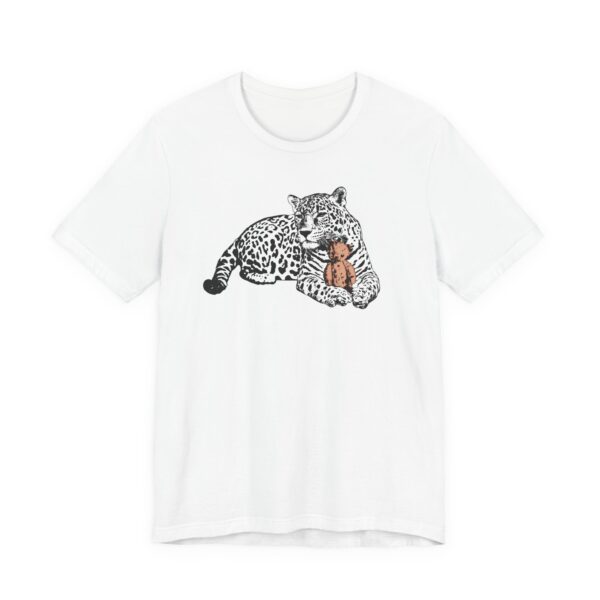 Snuggly Jaguar Unisex Tee | Animal Lover Gift, Cute Graphic T-Shirt, Wildlife Appreciation, Nature Inspired Shirt, Cat Lover T-Shirt - Image 3