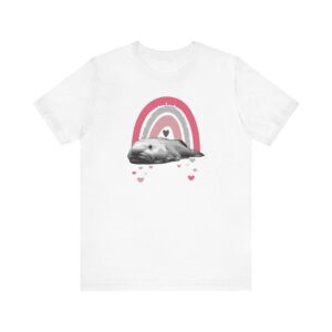 Boho Blobfish Rainbow Unisex T-Shirt in Grayscale, Cute Fish Tee, Boho Rainbow with Blobfish Tee, Fun Summer Shirt, Unusually Unique Shirt
