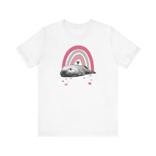 Boho Blobfish Rainbow Unisex T-Shirt in Grayscale, Cute Fish Tee, Boho Rainbow with Blobfish Tee, Fun Summer Shirt, Unusually Unique Shirt
