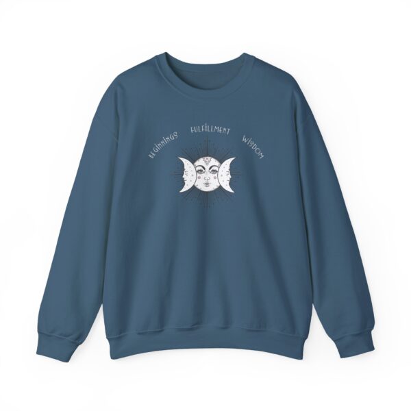 Beginnings, Fulfillment, Wisdom - Triple Moon Crewneck Sweatshirt - Image 12