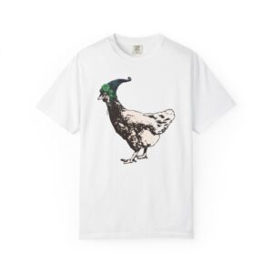 Pixie Chicken Relaxed Fit Tee, Whimsical Chicken T-shirt, Funny Farm Animal Tee, Chicken Shirt Gift, Casual Cotton Summer Top, Eco-Friendly