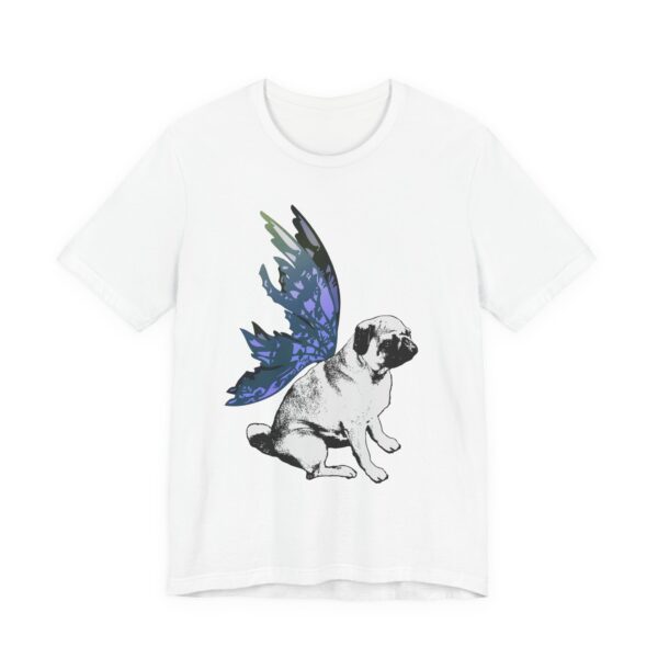 Fairy Pug Unisex T-Shirt,  Animal Lover Shirt, Unique T-Shirt for Dog Owners, Whimsical Fairy Wing Dog Tee, Cute Pet Lover Gift - Image 3