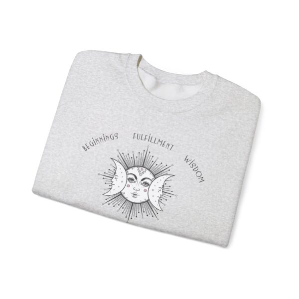 Beginnings, Fulfillment, Wisdom - Triple Moon Crewneck Sweatshirt - Image 4