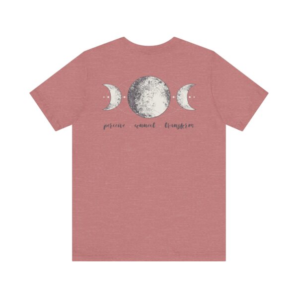Perceive, Connect, Transform Unisex - Back of Shirt Design, Moon Phases Shirt, Cotton Celestial T-Shirt, Triple Moon - Triple Goddess Tee - Image 2