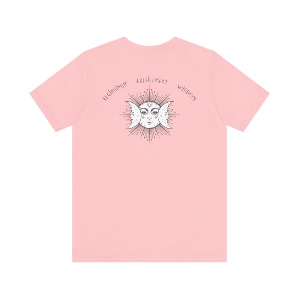 Beginnings, Fulfillment, Wisdom Relaxed-Fit - Back of Shirt Design, Triple Moon T-Shirt, Triple Goddess Graphic Tee, Unisex Festival Wear - Image 16