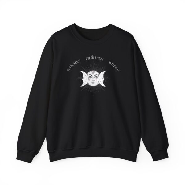 Beginnings, Fulfillment, Wisdom - Triple Moon Crewneck Sweatshirt - Image 7