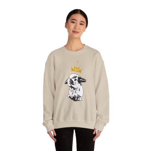 Grumpy Bunny with Crown Crewneck Sweatshirt - Image 6