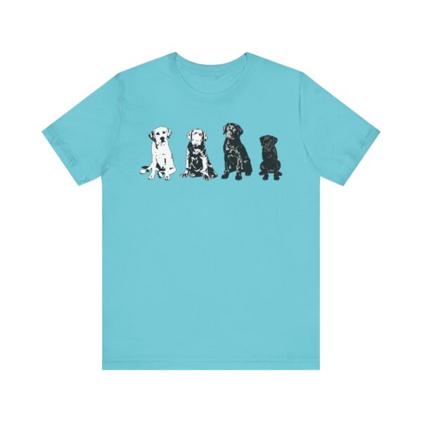 The Labrador Rainbow Unisex T-Shirt in Black and White, Relaxed Fit, Cute Puppy Tee, Perfect Gift for Dog Owners, Animal Rescue Supporters - Image 9