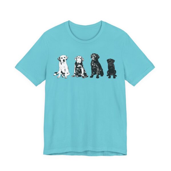 The Labrador Rainbow Unisex T-Shirt in Black and White, Relaxed Fit, Cute Puppy Tee, Perfect Gift for Dog Owners, Animal Rescue Supporters - Image 11