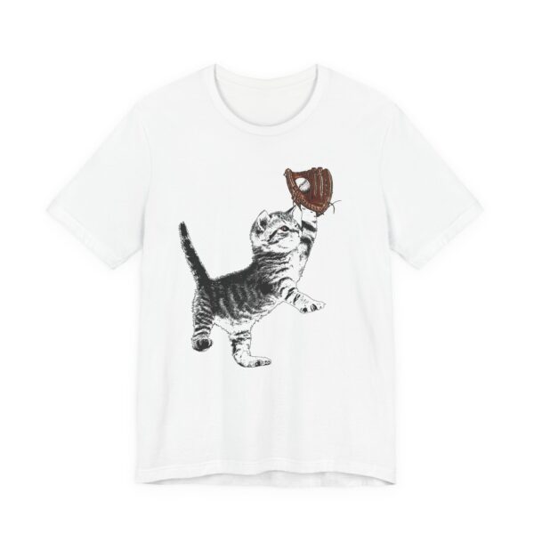 Baseball Kitten Unisex T-Shirt - Fun Animal Short Sleeve Tee, Cat Lovers Gift, Cute Kitty Shirt, Pet Parent Apparel, Unique Baseball Tee - Image 3