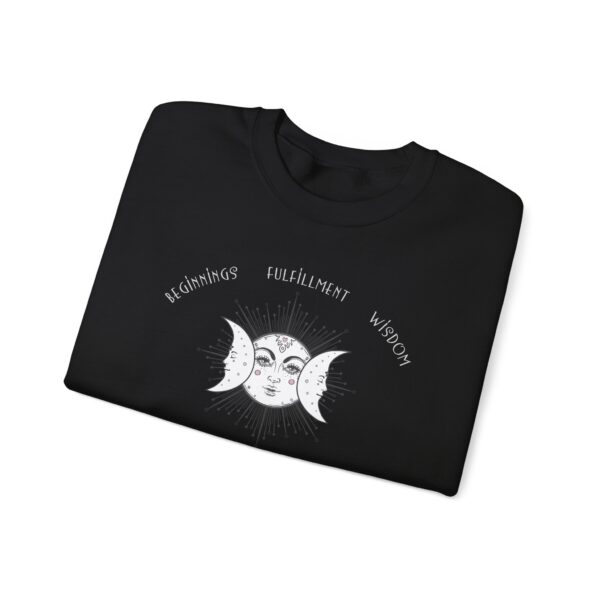 Beginnings, Fulfillment, Wisdom - Triple Moon Crewneck Sweatshirt - Image 8