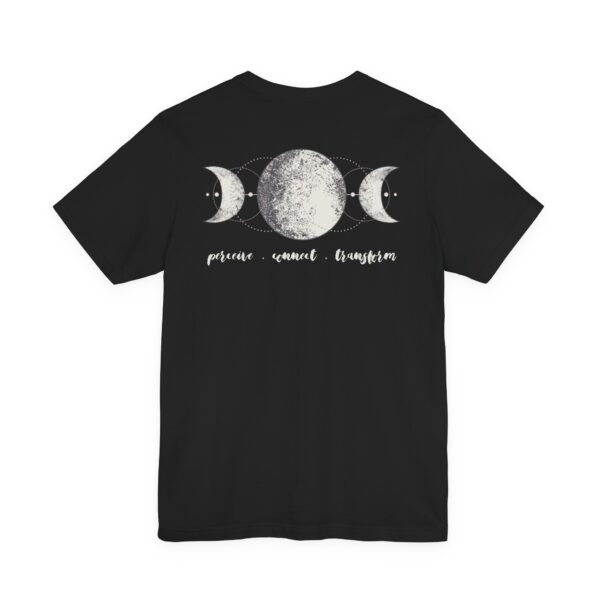 Perceive, Connect, Transform Unisex - Back of Shirt Design, Moon Phases Shirt, Cotton Celestial T-Shirt, Triple Moon - Triple Goddess Tee - Image 8