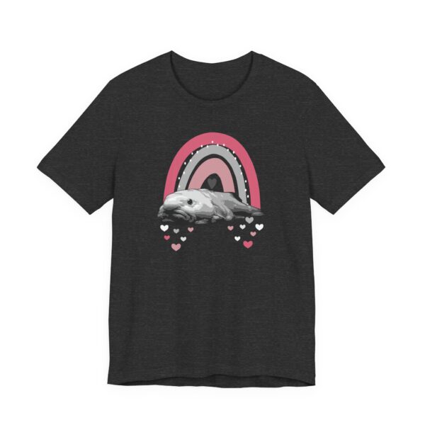 Boho Blobfish Rainbow Unisex T-Shirt in Grayscale, Cute Fish Tee, Boho Rainbow with Blobfish Tee, Fun Summer Shirt, Unusually Unique Shirt - Image 11