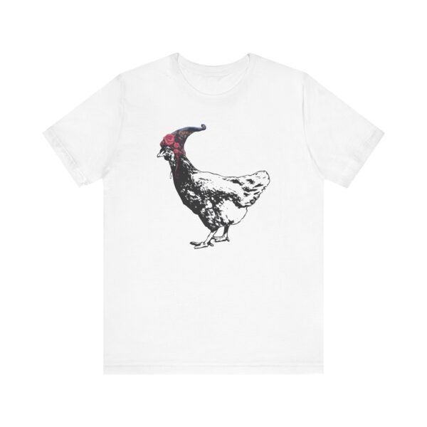 Pixie Chicken Unisex Cotton Tee, Funny Vintage Tee for Farmers, Bird Lover Gift, Humorous Black and White Animal Shirt, Quirky Gift Idea