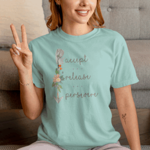 Accept, Release, Persevere - Down Arrow Mediumweight T-Shirt