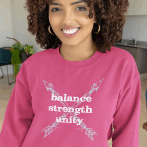 Balance, Strength, Unity - Crossed Arrows Crewneck Sweatshirt