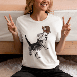 Baseball Kitten Lightweight T-Shirt