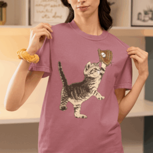 Baseball Kitten Mediumweight T-Shirt