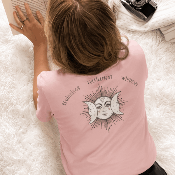 Beginnings, Fulfillment, Wisdom - Triple Moon Lightweight T-Shirt