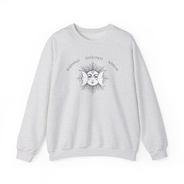 Beginnings, Fulfillment, Wisdom - Triple Moon Crewneck Sweatshirt - Image 3