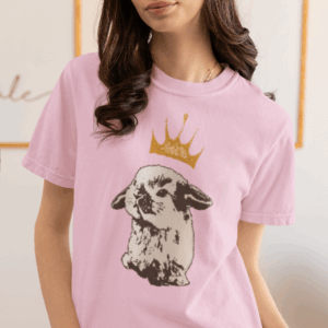 Grumpy Bunny with Crown Mediumweight T-Shirt