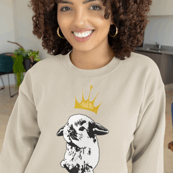 Grumpy Bunny with Crown Crewneck Sweatshirt