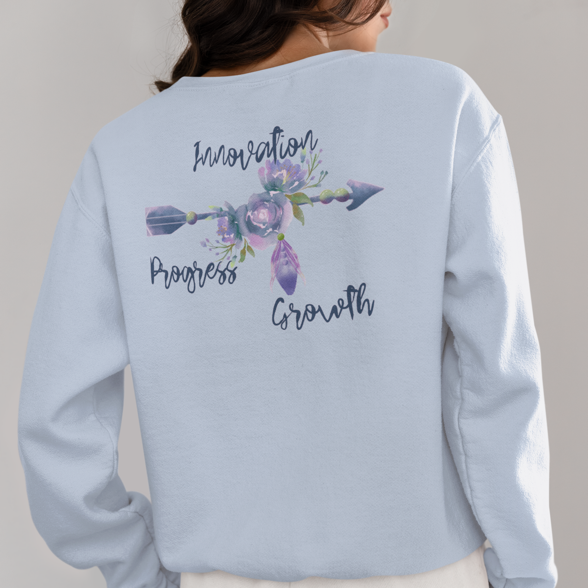 Innovation, Progress, Growth - Right Arrow Crewneck Sweatshirt