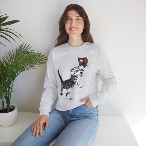 Baseball Kitten Crewneck Sweatshirt - Image 5