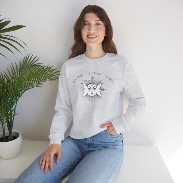 Beginnings, Fulfillment, Wisdom - Triple Moon Crewneck Sweatshirt - Image 5