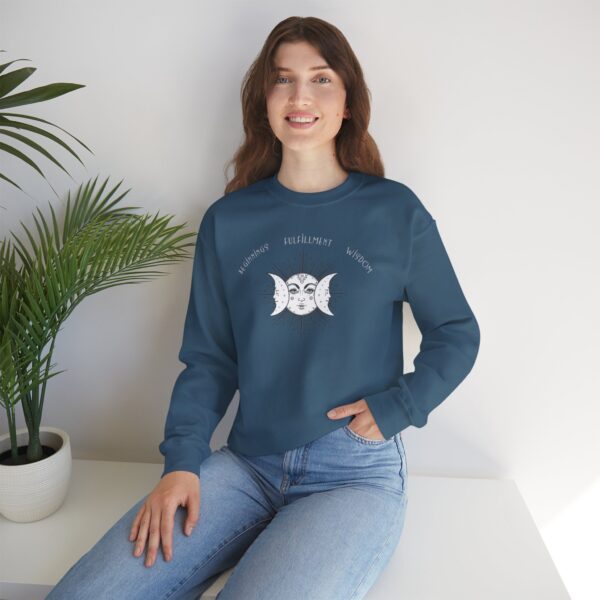 Beginnings, Fulfillment, Wisdom - Triple Moon Crewneck Sweatshirt - Image 14