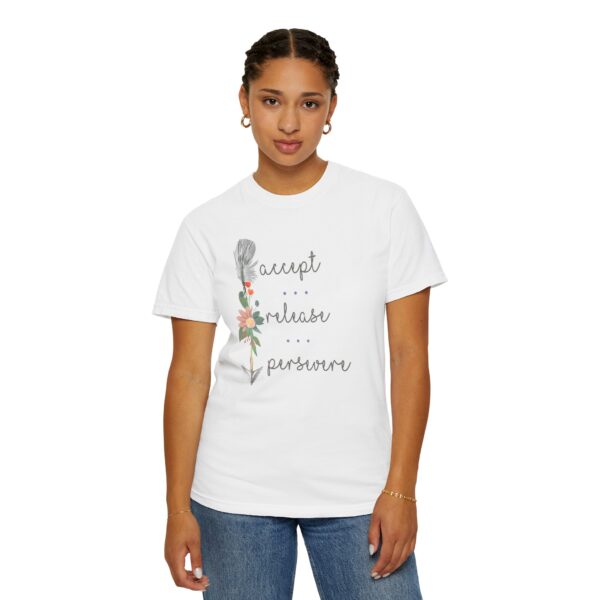 Accept, Release, Persevere - Down Arrow Mediumweight T-Shirt - Image 5