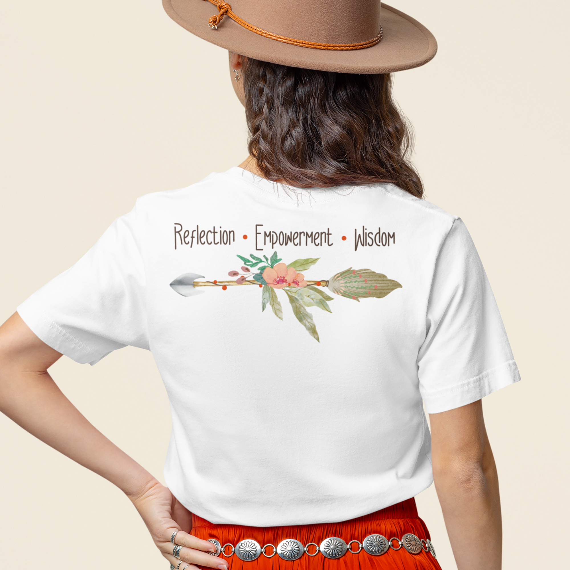 Reflection, Empowerment, Wisdom - Left Arrow Lightweight T-Shirt